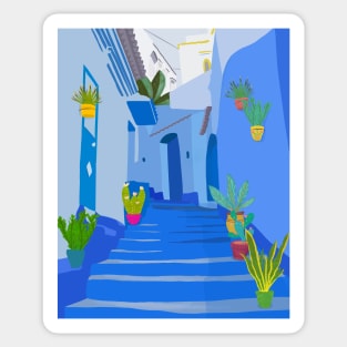 Chefchaouen, Blue city, Morocco Sticker